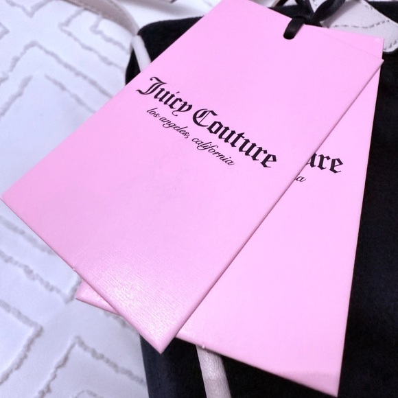Juicy Couture Velour Heritage Satchel Purse Bag Black Liquorice/Angel NWT - Picture 13 of 13